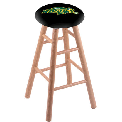 Oak Bar Stool in Natural Finish with North Dakota State Seat