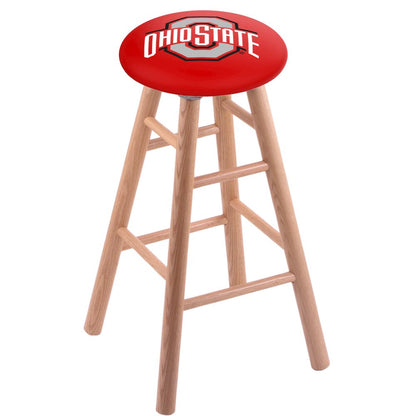 Oak Bar Stool in Natural Finish with Ohio State Seat