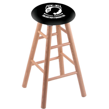 Oak Bar Stool in Natural Finish with POW/MIA Seat
