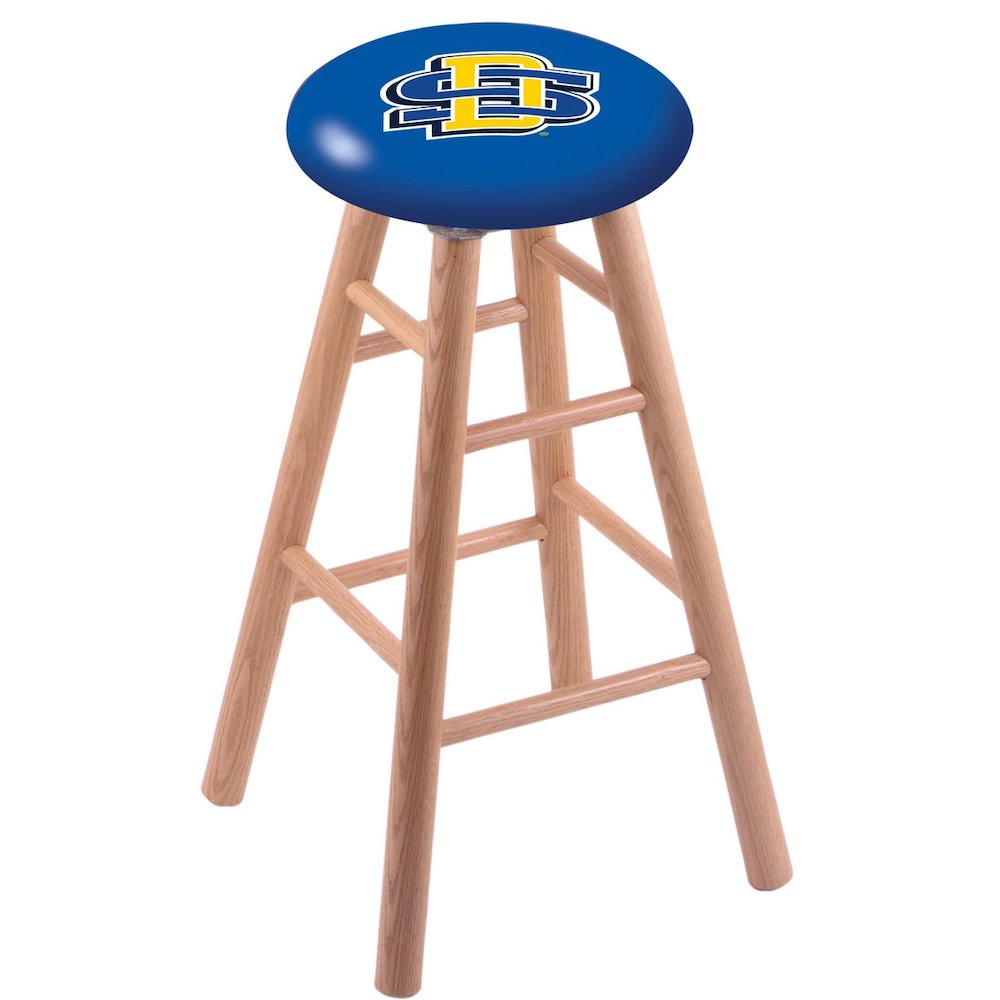 Oak Bar Stool in Natural Finish with South Dakota State Seat
