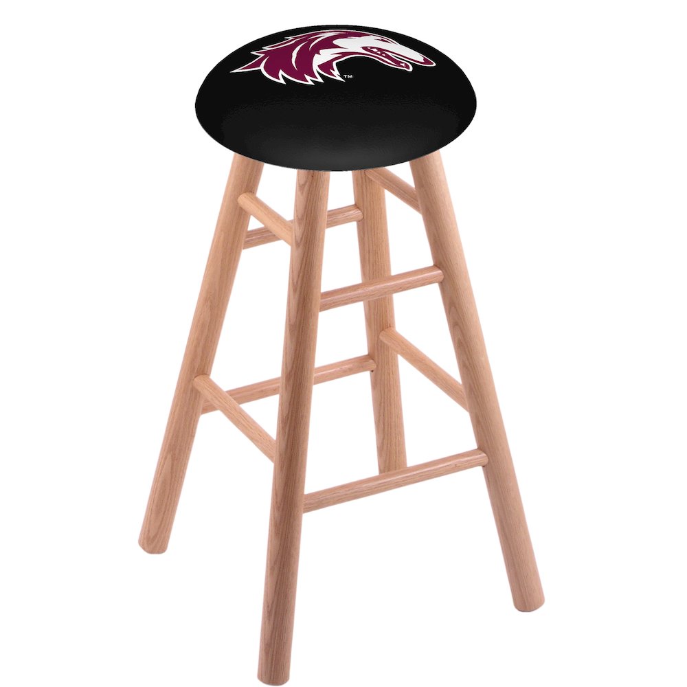 Oak Bar Stool in Natural Finish with Southern Illinois Seat