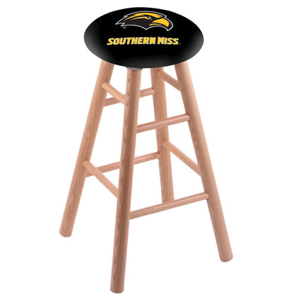 Oak Bar Stool in Natural Finish with Southern Miss Seat