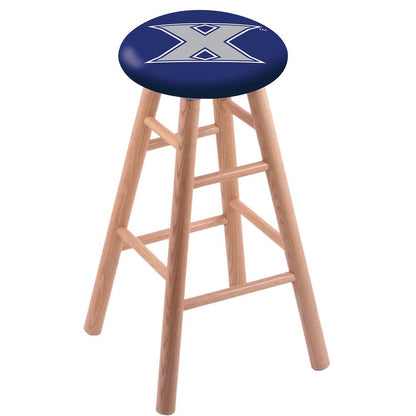Oak Bar Stool in Natural Finish with Xavier Seat