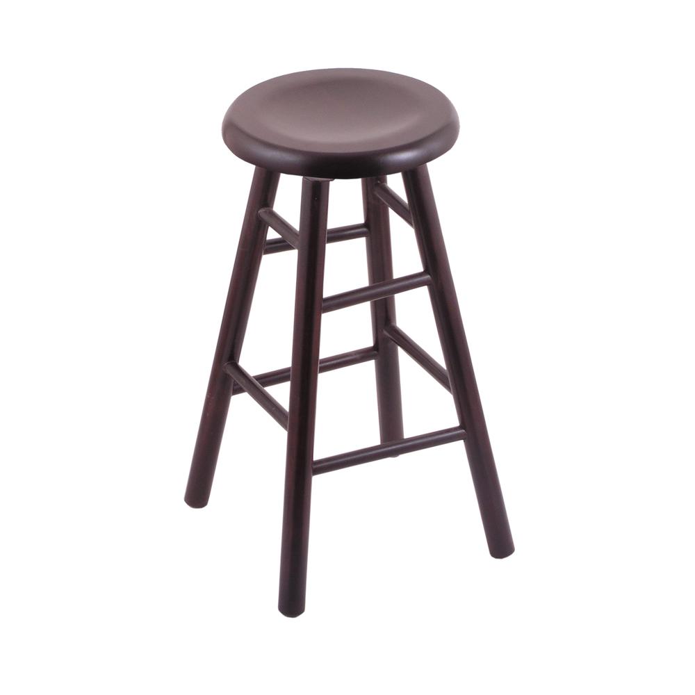 Maple Saddle Dish 30" Swivel Bar Stool with Smooth Legs, Dark Cherry Finish