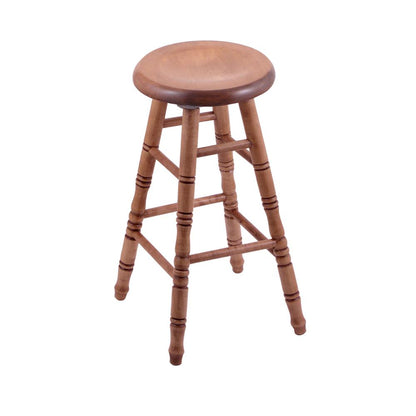 Maple Saddle Dish 30" Swivel Bar Stool with Turned Legs, Medium Finish