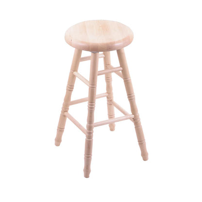 Maple Saddle Dish 30" Swivel Bar Stool with Turned Legs, Natural Finish