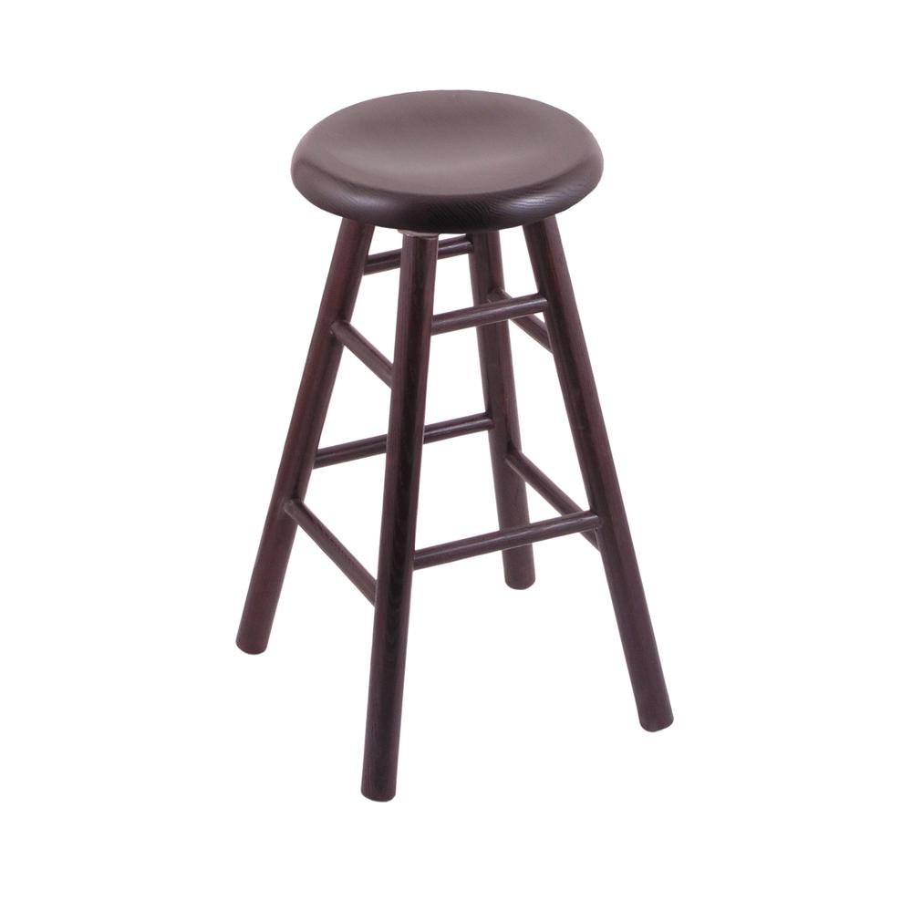 Oak Saddle Dish 36" Swivel Extra Tall Bar Stool with Smooth Legs, Dark Cherry Finish