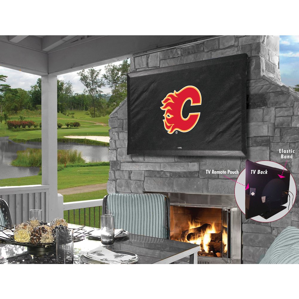Calgary Flames TV Cover (TV sizes 40"-46") by Covers by HBS