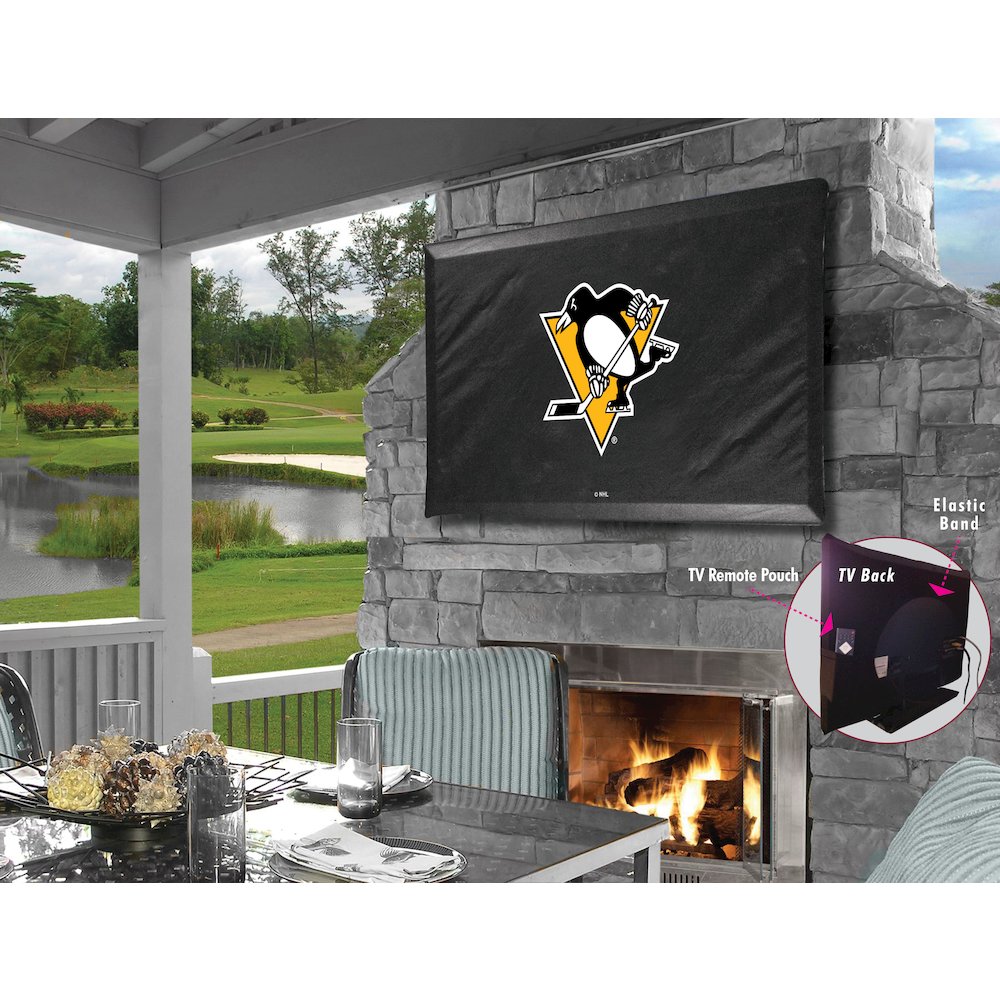 Pittsburgh Penguins TV Cover (TV sizes 40"-46") by Covers by HBS