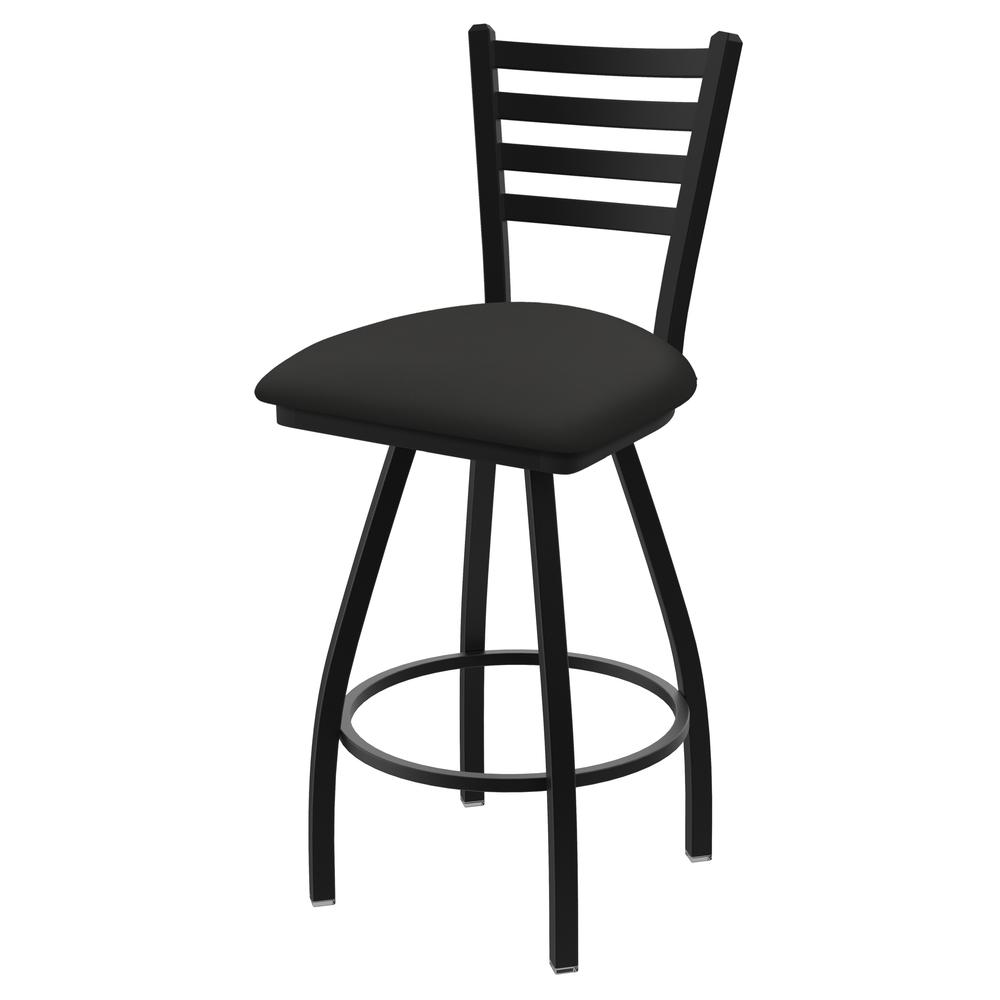 XL 410 Jackie 30" Swivel Bar Stool with Black Wrinkle Finish and Canter Iron Seat