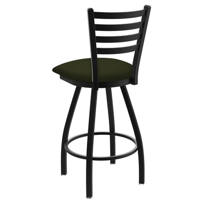 XL 410 Jackie 30" Swivel Bar Stool with Black Wrinkle Finish and Canter Pine Seat