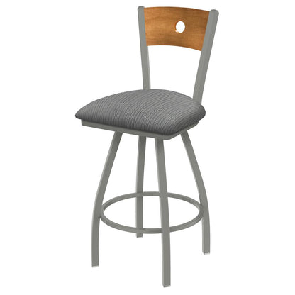 XL 830 Voltaire 30" Swivel Counter Stool with Anodized Nickel Finish, Medium Back, and Graph Alpine Seat