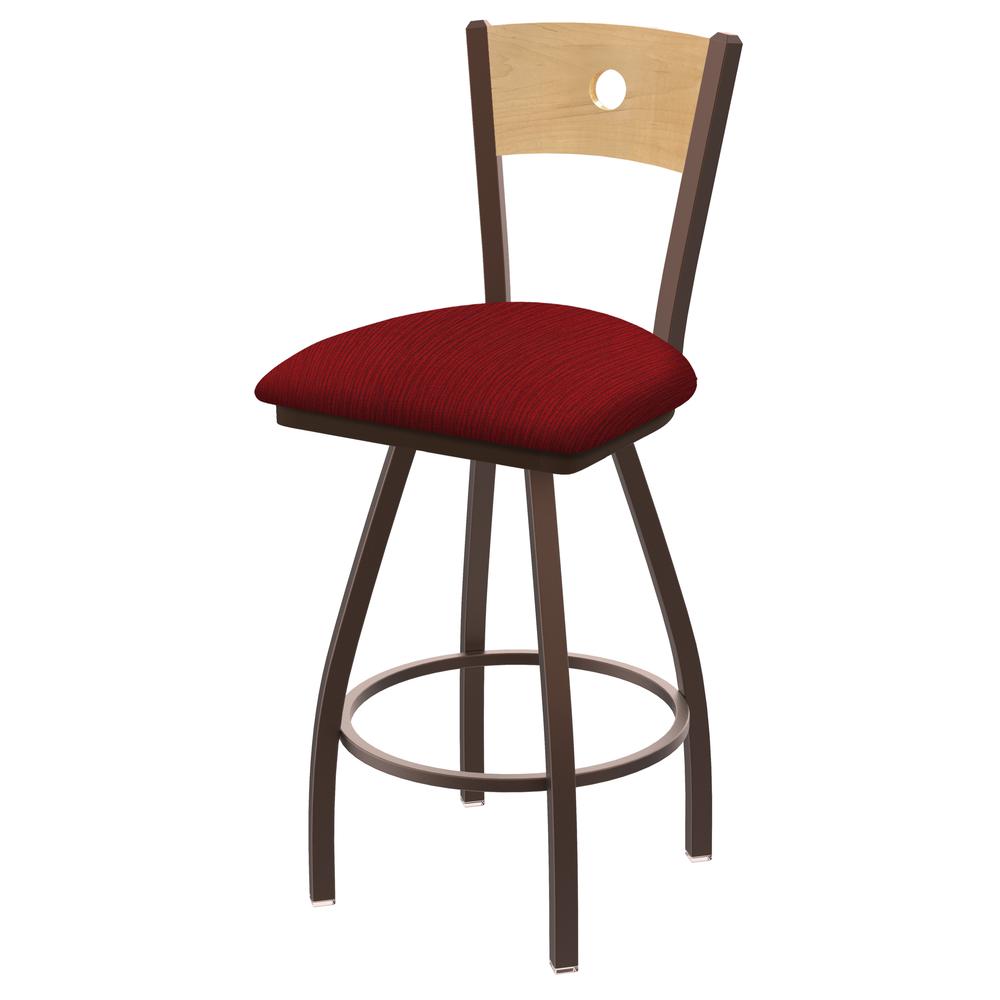 XL 830 Voltaire 30" Swivel Counter Stool with Bronze Finish, Natural Back, and Graph Ruby Seat