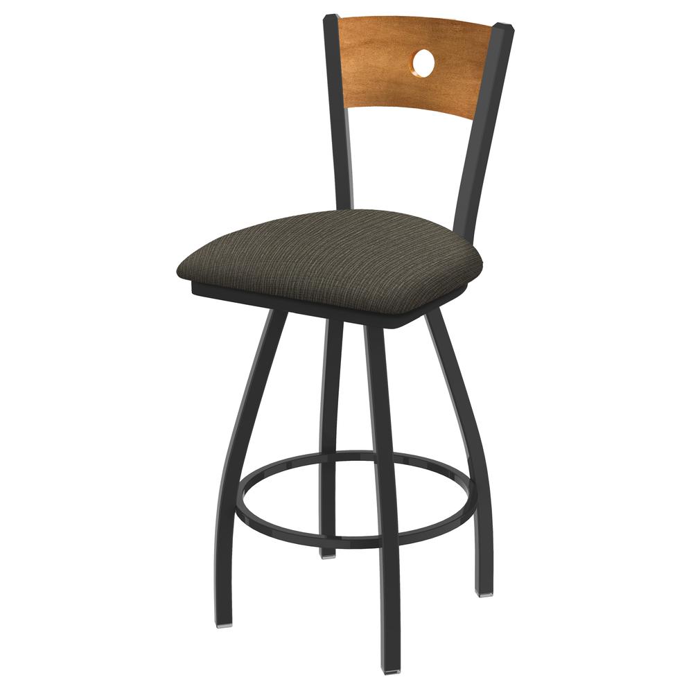 XL 830 Voltaire 30" Swivel Counter Stool with Pewter Finish, Medium Back, and Graph Chalice Seat