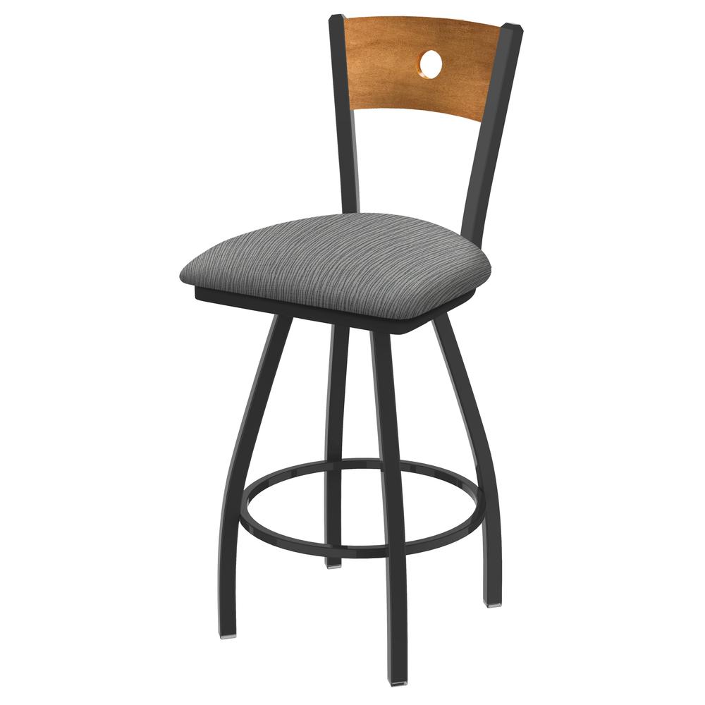 XL 830 Voltaire 30" Swivel Counter Stool with Pewter Finish, Medium Back, and Graph Alpine Seat