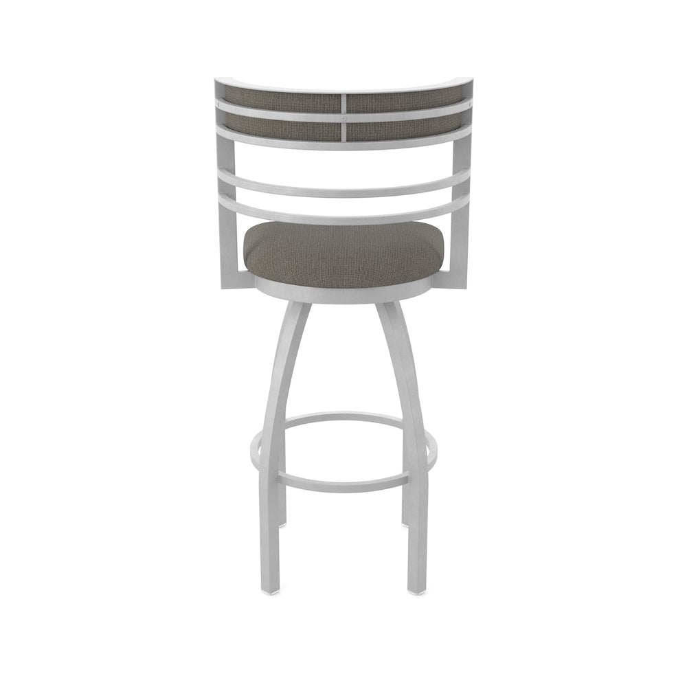 Swivel Bar Stool with Anodized Nickel Finish and Graph Chalice Seat and Back