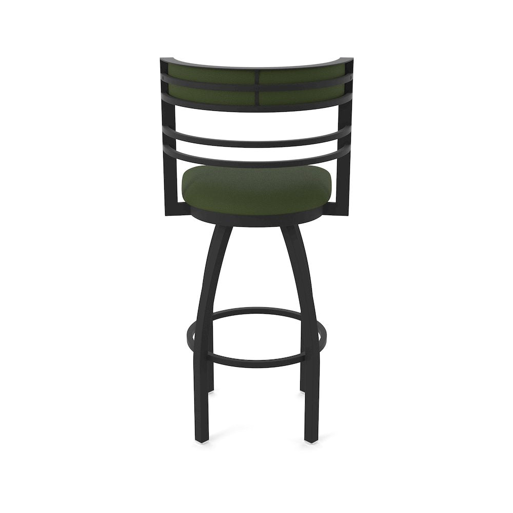 Swivel Bar Stool with Black Wrinkle Finish and Canter Pine Seat and Back