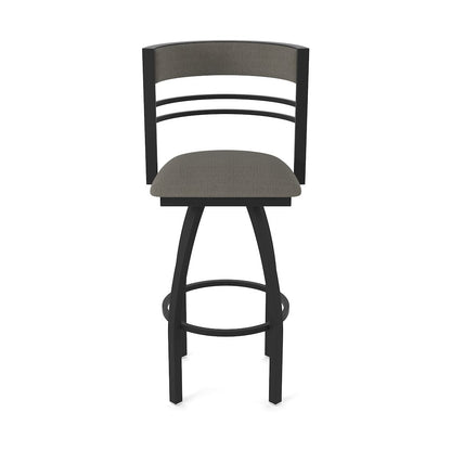 Swivel Bar Stool with Black Wrinkle Finish and Graph Chalice Seat and Back