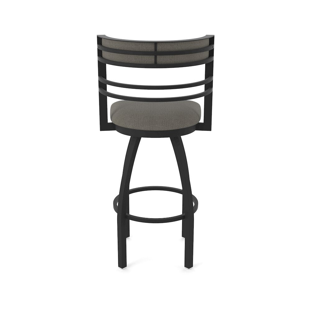 Swivel Bar Stool with Black Wrinkle Finish and Graph Chalice Seat and Back