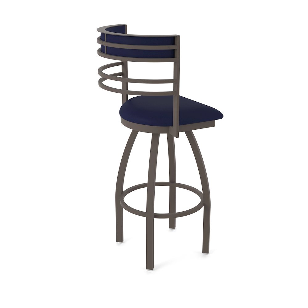 Swivel Bar Stool with Bronze Finish and Canter Twilight Seat and Back