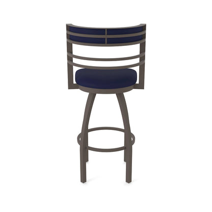 Swivel Bar Stool with Bronze Finish and Canter Twilight Seat and Back