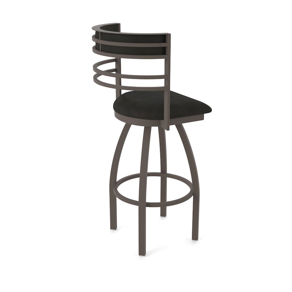 Swivel Bar Stool with Bronze Finish and Canter Espresso Seat and Back