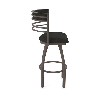 Swivel Bar Stool with Bronze Finish and Canter Espresso Seat and Back