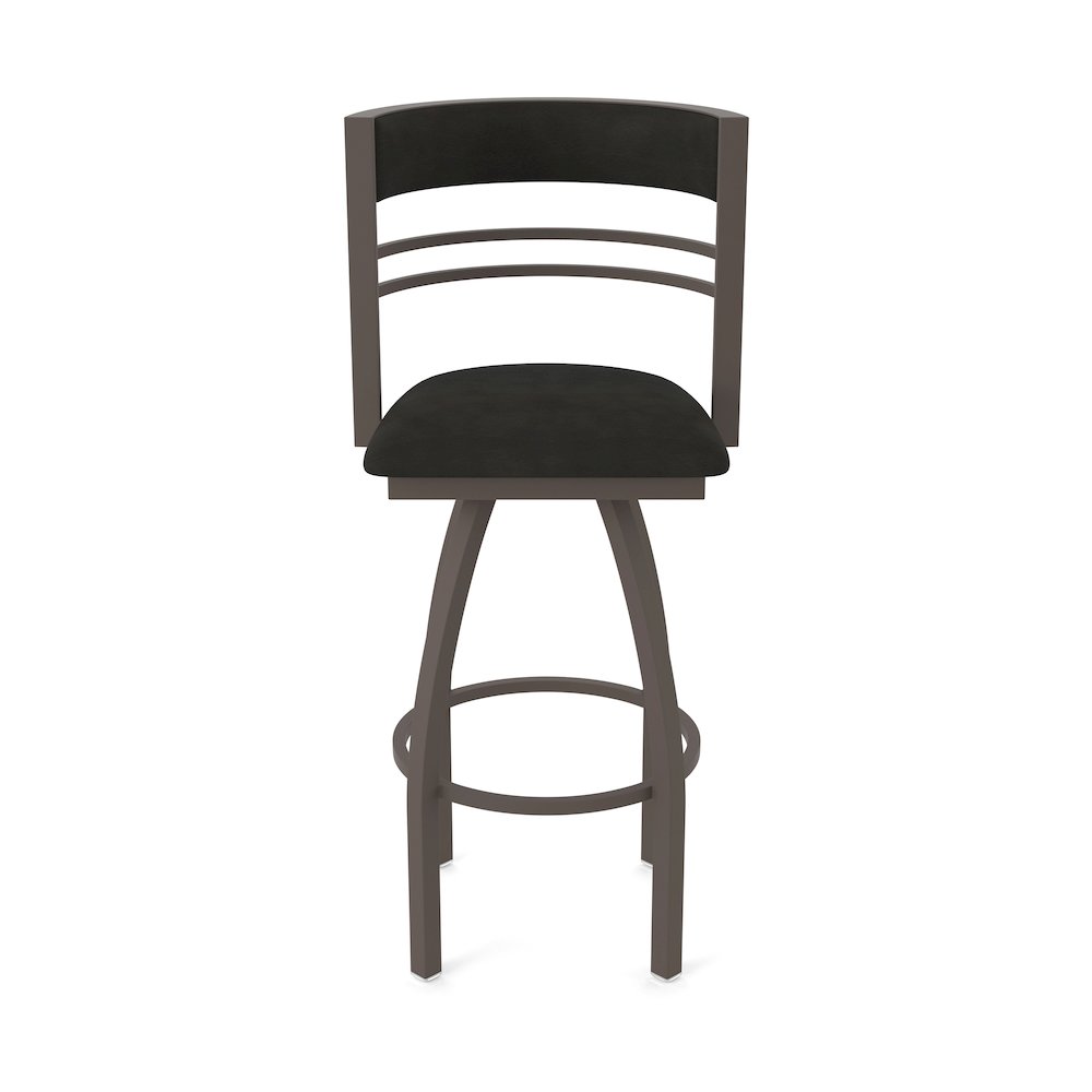 Swivel Bar Stool with Bronze Finish and Canter Espresso Seat and Back