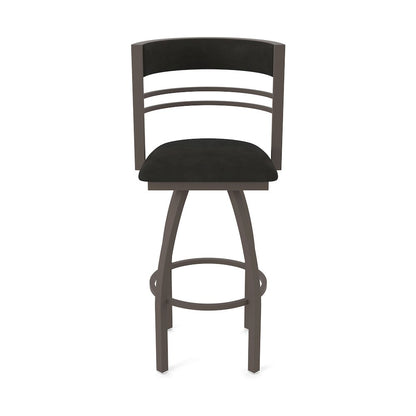 Swivel Bar Stool with Bronze Finish and Canter Espresso Seat and Back