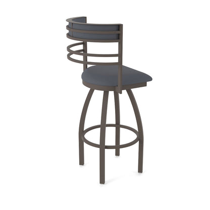 Swivel Bar Stool with Bronze Finish and Canter Storm Seat and Back