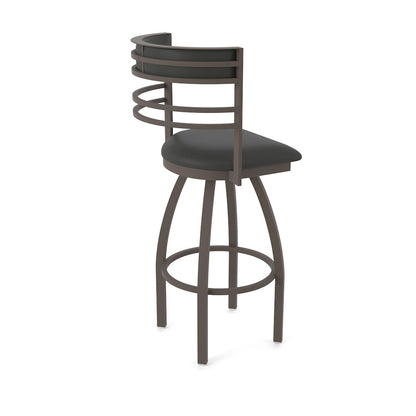 Swivel Bar Stool with Bronze Finish and Canter Iron Seat and Back
