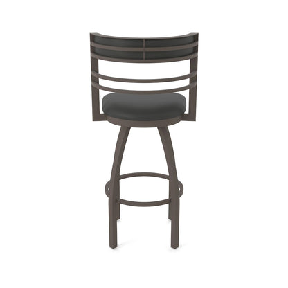 Swivel Bar Stool with Bronze Finish and Canter Iron Seat and Back