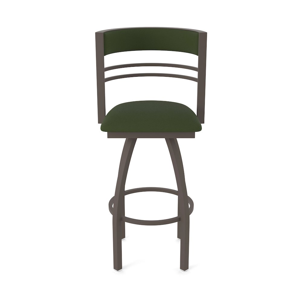 Swivel Bar Stool with Bronze Finish and Canter Pine Seat and Back