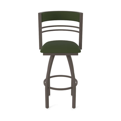Swivel Bar Stool with Bronze Finish and Canter Pine Seat and Back