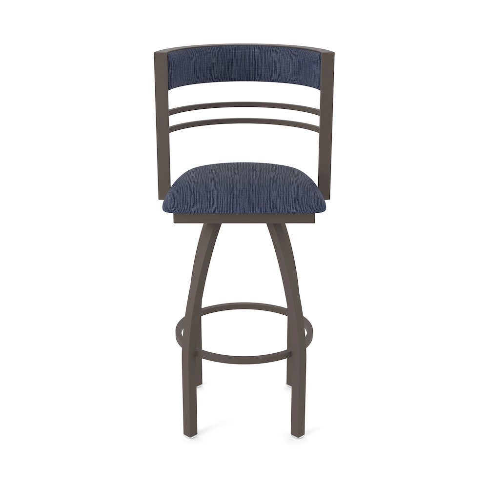 Swivel Bar Stool with Bronze Finish and Graph Anchor Seat and Back