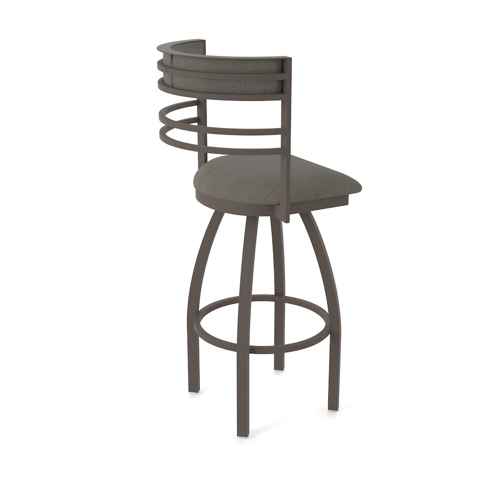 Swivel Bar Stool with Bronze Finish and Graph Chalice Seat and Back