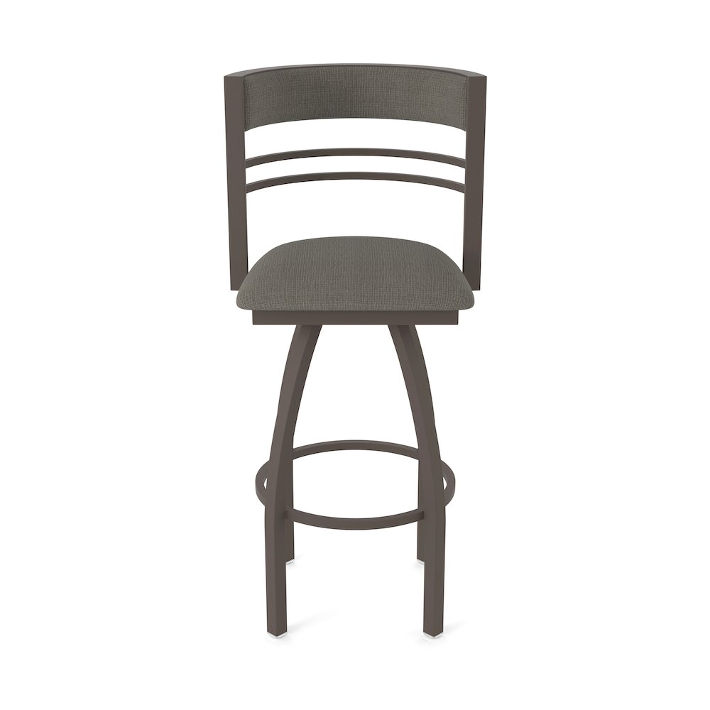 Swivel Bar Stool with Bronze Finish and Graph Chalice Seat and Back