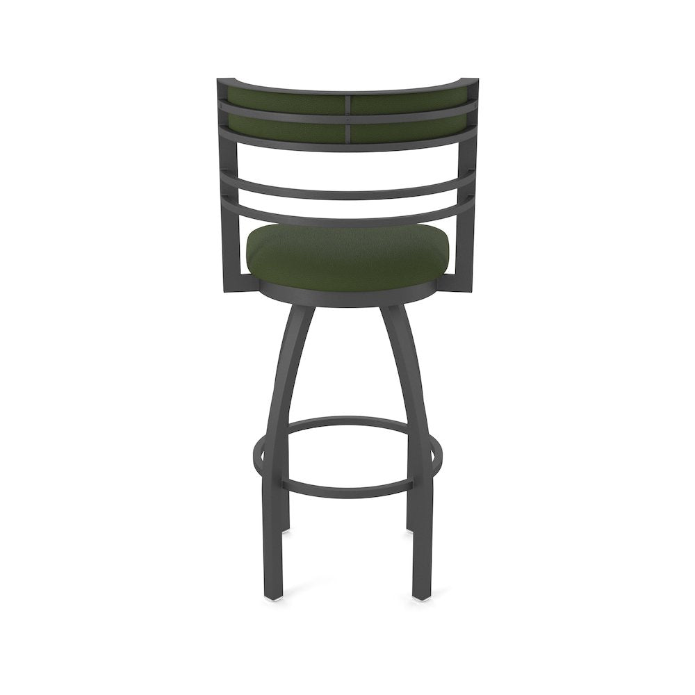 Swivel Bar Stool with Pewter Finish and Canter Pine Seat and Back