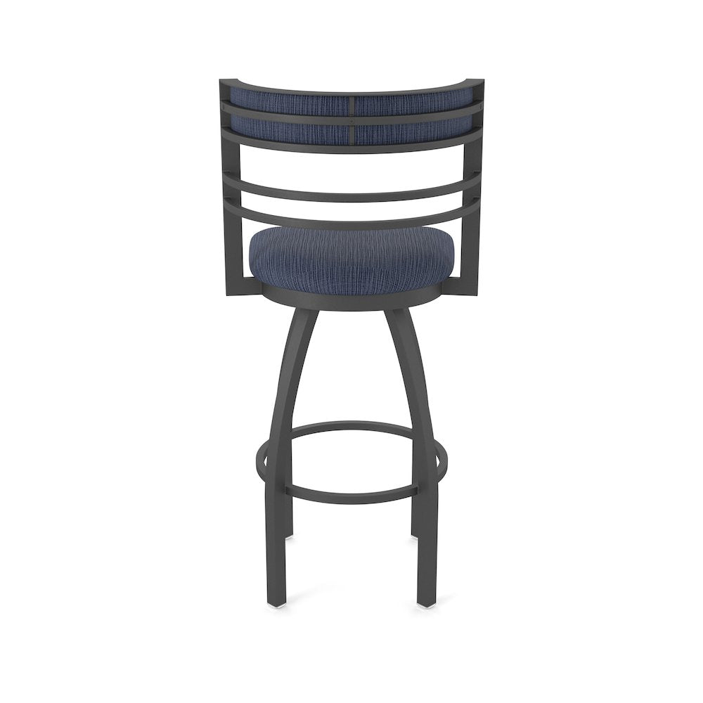 Swivel Bar Stool with Pewter Finish and Graph Anchor Seat and Back
