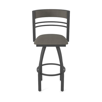 Swivel Bar Stool with Pewter Finish and Graph Chalice Seat and Back