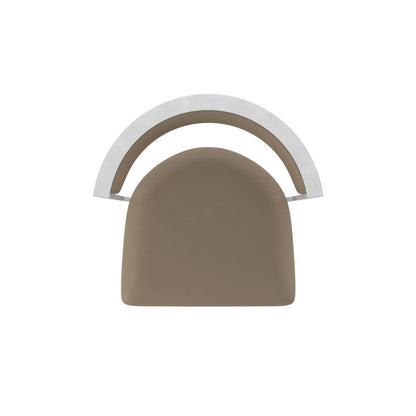 Swivel Bar Stool with Anodized Nickel Finish and Canter Earth Seat and Back