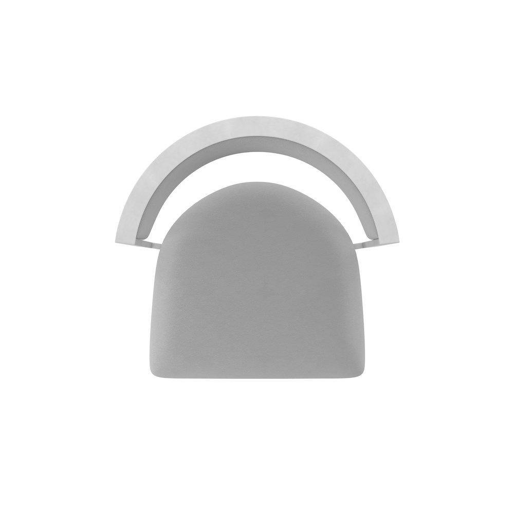 Swivel Bar Stool with Anodized Nickel Finish and Canter Folkstone Grey Seat