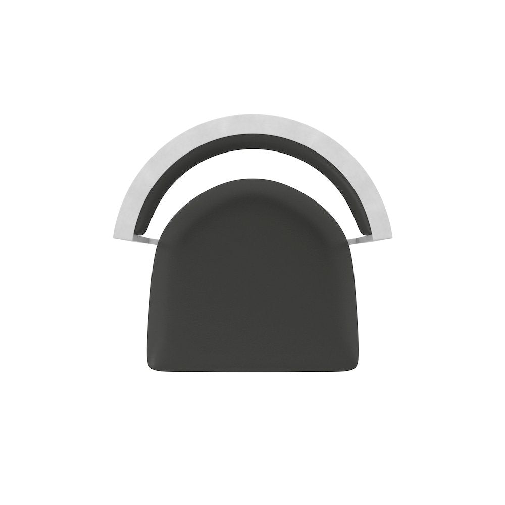 Swivel Bar Stool with Anodized Nickel Finish and Canter Iron Seat and Back