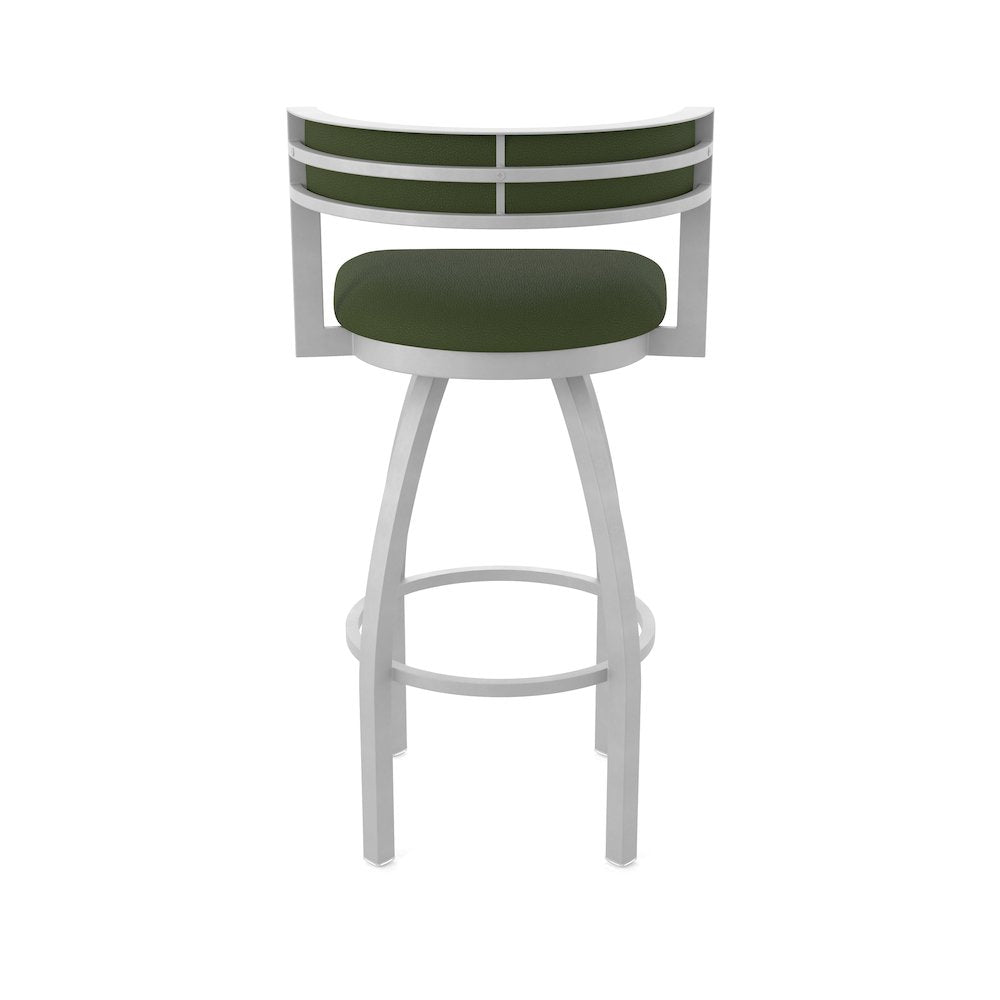 Swivel Bar Stool with Anodized Nickel Finish and Canter Pine Seat and Back