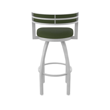 Swivel Bar Stool with Anodized Nickel Finish and Canter Pine Seat and Back