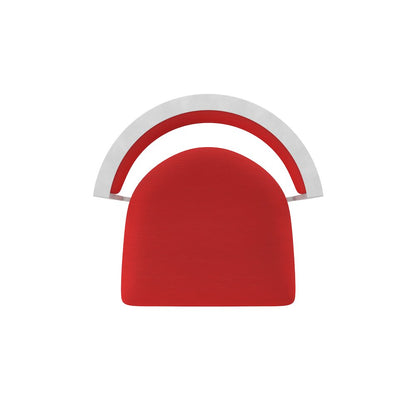 Swivel Bar Stool with Anodized Nickel Finish and Canter Red Seat and Back