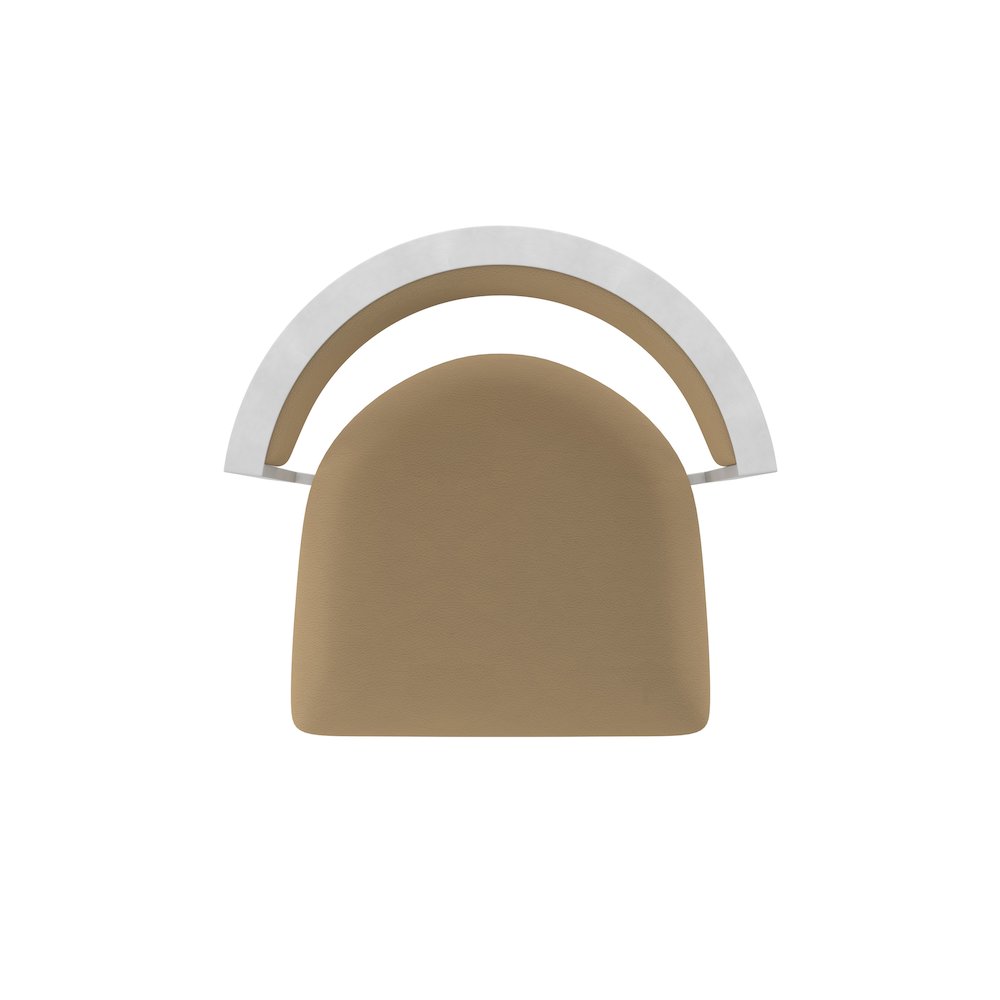 Swivel Bar Stool with Anodized Nickel Finish and Canter Sand Seat and Back