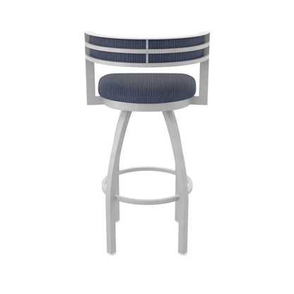 Swivel Bar Stool with Anodized Nickel Finish and Graph Anchor Seat and Back