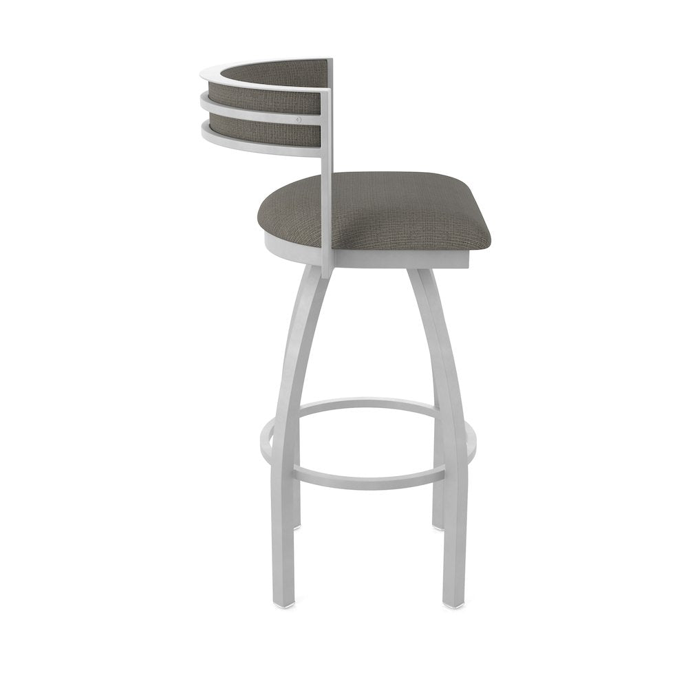 Swivel Bar Stool with Anodized Nickel Finish and Graph Chalice Seat and Back