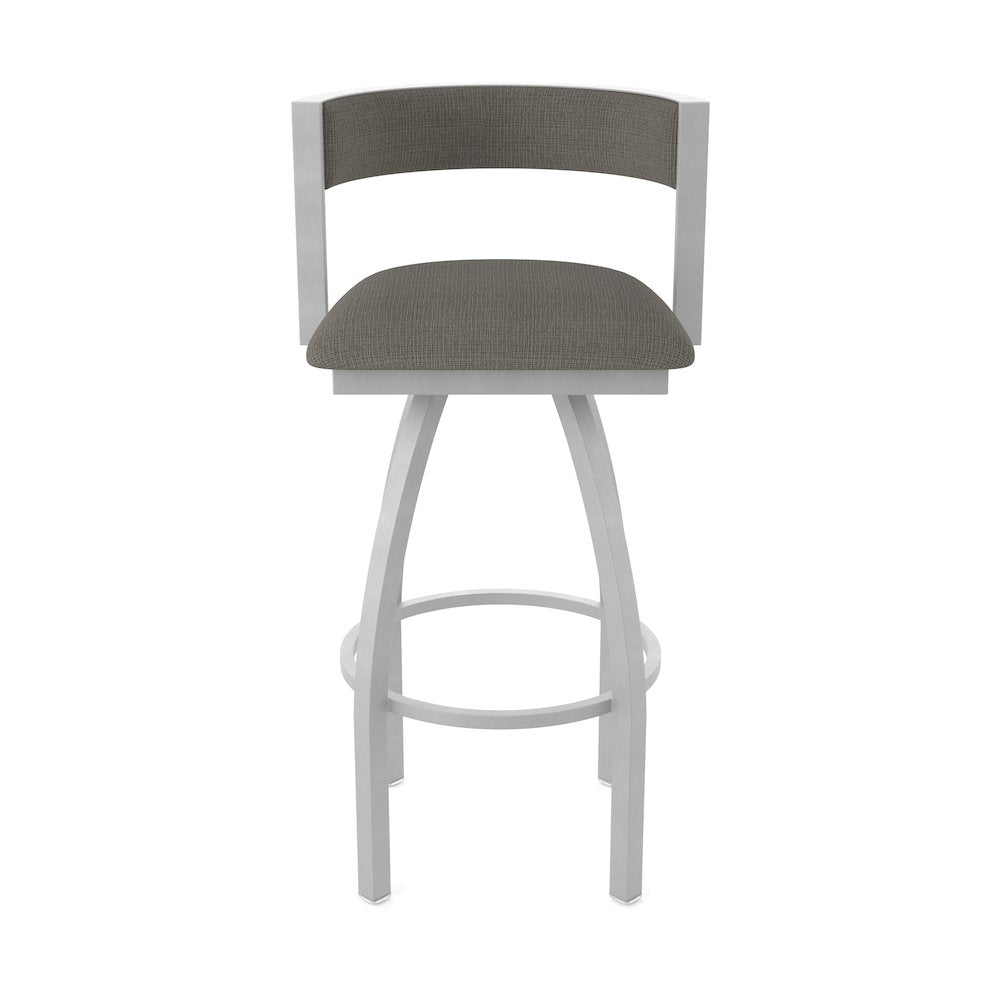 Swivel Bar Stool with Anodized Nickel Finish and Graph Chalice Seat and Back